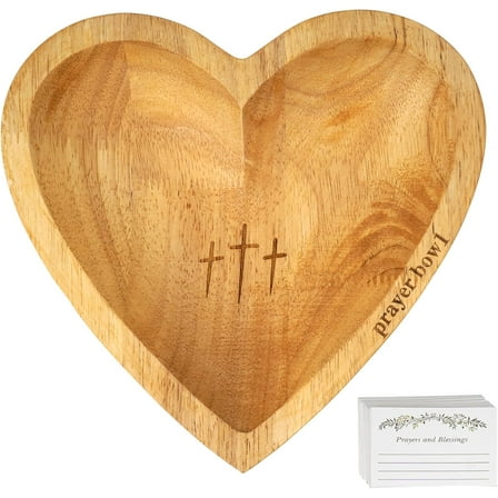 Jimin Heart Prayer Bowl,Heart Shaped Wooden Bowl,Wood Decorative Bowls