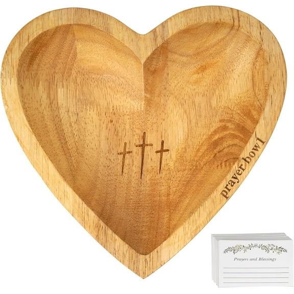 Jimin Heart Prayer Bowl,Heart Shaped Wooden Bowl,Wood Decorative Bowls