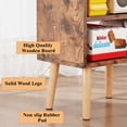 thumbnail image 5 of Mid  Modern Nightstand, 3 Tier Tall Wood Side Table with Open Shelves, Rustic Brown for Bedroom, Kids Room & Small Spaces, 5 of 6