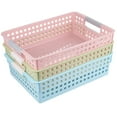 thumbnail image 4 of GOOHOCHY Plastic File Basket for Office Document Organizer with Assorted Colors and Smooth Surface 3 Pieces, 4 of 8