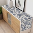 thumbnail image 4 of Navy Blue Flowers Table Runner - 48 Inch Long, Kitchen Dining Table Runner Dresser Scarves, Retro Ethnic Floral Pastoral Art Farmhouse Decor for Coffee Tables Wedding Party Banquet, 4 of 8