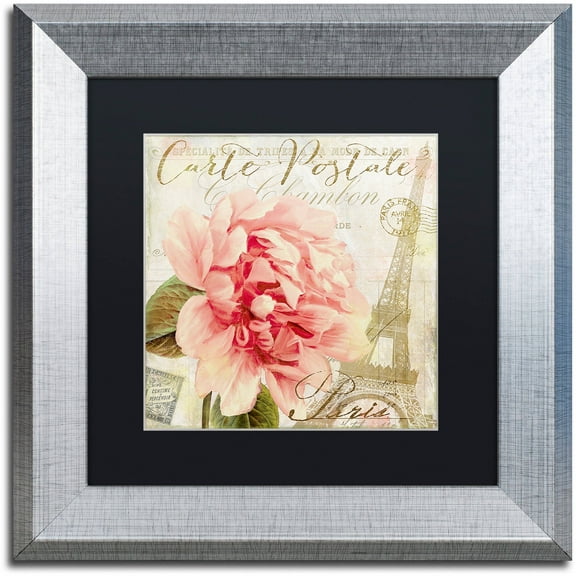 Trademark Fine Art "Bonjour One" Canvas Art by Color Bakery Black Matte, Silver Frame