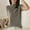 Dark Gray-2, variant on Women's Neck Tops Solid Color Short Sleeve Slim Fit Basic Tee Shirts Fashion Holiday Casual Blouses