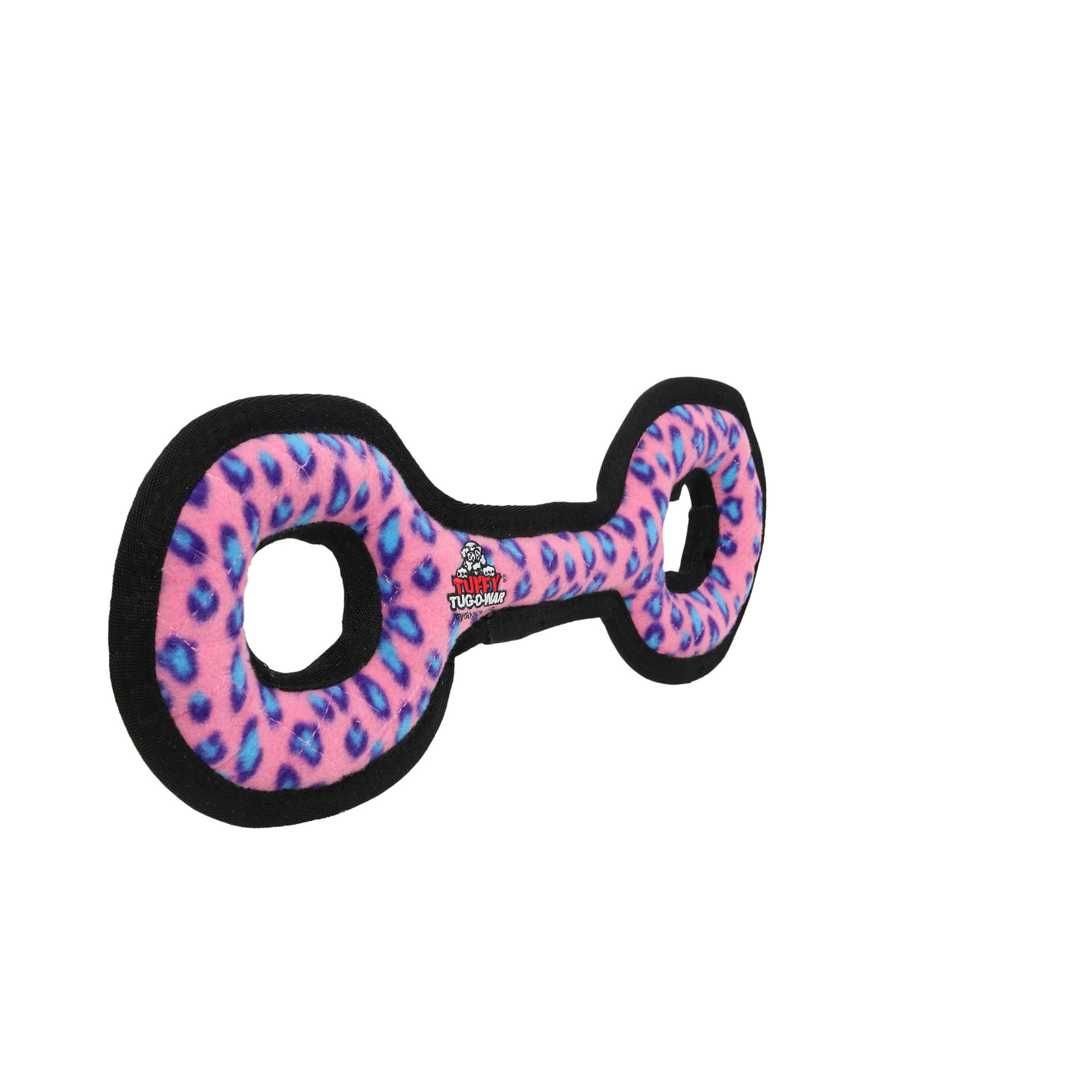 TUFFY® MediumTug-O-War Pink Leopard, Durable Plush Squeaky Dog Toy