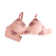 thumbnail image 2 of YWDJ Bras for Women Sleeping Closure in Back Sleep Bras Wireless Comfy Bras Spaghetti Straps Full Coverage Push up Embroidery Lounge Bras Padded Bras Wrap Solid Comfortable Bras Pink L, 2 of 4