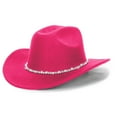 thumbnail image 2 of Fgnfyis Glitter Silver Black Cowboy Sun Hat For Women Western Sparkly Rhinestone Design Hot Pink One Size, 2 of 4