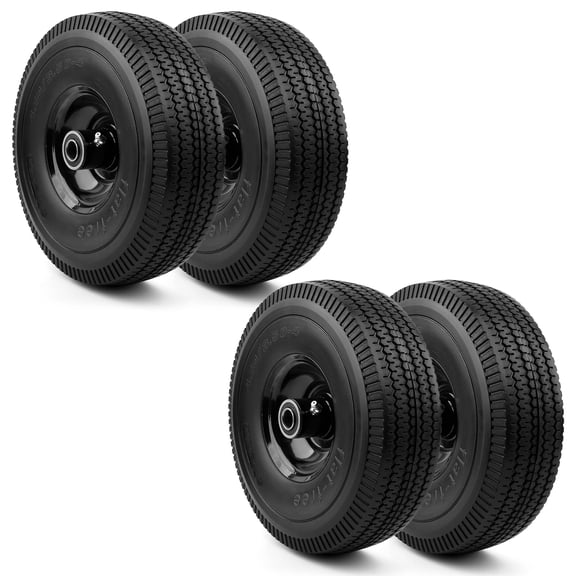 10" Replacement Tires for Garden Including Cart - 4 PACK (Flat Free - Industrial Grade)