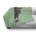 thumbnail image 3 of Donkey Soft Flannel Fleece Blanket, Illustrated Portrait of a Donkey with Luxuriant Forelock Hipster Style Mule Mascot, Cozy Plush for Indoor and Outdoor Use, 50" x 70", Multicolor, by Ambesonne, 3 of 6
