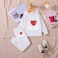 thumbnail image 2 of Taybagh Girls Spring Outfits Hoodie Long Pants Set 5t Girls Clothes with Love Graphic Printed Tracksuit, 2 of 5