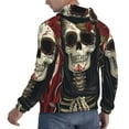 thumbnail image 6 of Daiia Gothic Skull With Roses for Men's Fashion Hoodies & Sweatshirts with Kangaroo Pocket Hooded Sweatshirt Breathable & Moisture Wicking-3X-Large, 6 of 7