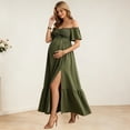 thumbnail image 6 of ShomPort Women's Off The Shoulder Dress for Maternity Flowy Maxi Dress Formal Baby Shower Photoshoot Dress, 6 of 7