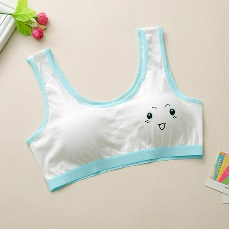 

Dadaria Maidenform Bras New Lovely Girls Printing Underwear Bra Vest Children Underclothes Sport Undies Sky Blue Women