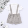 thumbnail image 6 of LWNYDPLSD Wedding Ring Bearer Outfits for Baby Boy Suit Newborn Boy Vest Short Sleeve Bowtie Shirt Suspender Summer Gentleman Shorts Wedding Graduation Dress Party Sets Infant Boy Clothes, 6 of 6