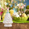 thumbnail image 3 of Rungungde Lighted Easter Bunny Tree - Easter Ceramic Tree Bunny Decor, Light up Bunny Gnomes Rabbit Figurines Easter Decorations for The Home Indoor Outdoor (A), 3 of 4