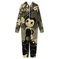 thumbnail image 3 of Bendy And The Ink Machine Men's Hooded Jumpsuit - Zip Up One Piece Pajamas Soft Cozy Winter Warm Plush Loungewear, 3 of 8