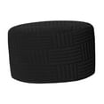 thumbnail image 3 of Luzkey Round Ottoman Storage Cover Solid Color Foot Stool Cover Ottoman Slipcover for Living Room Footrest Black, 3 of 8