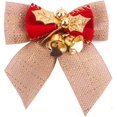 thumbnail image 1 of Lazos de Navidad Campanas 8 cm Lazo escocés Lazo de yute navideño Decoraciones para árboles de Navidad Adorno para árbol de Navidad Estilo 2-Beige caqui, 1 of 4