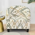 thumbnail image 2 of Stretchable Armrest Covers Seat Covers Wingback Slipcover for Hotel Home Living Room , Beige, 2 of 8