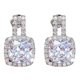 thumbnail image 1 of Pendientes clásicos para niñas con cristal plateado, delicados pendientes de zirconia cúbica grande para mujer, 1 of 8