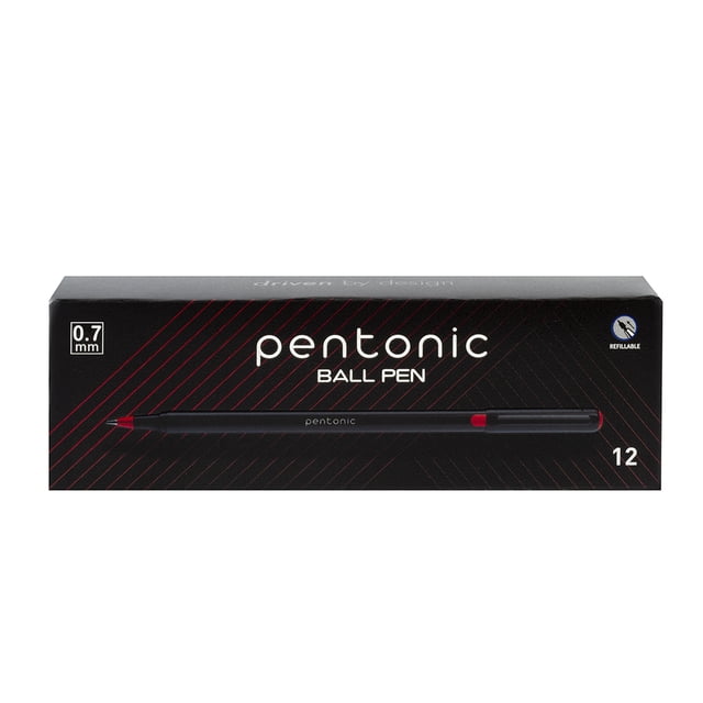 Bolígrafo Pentonic 0.7 mm Caja con 12 Piezas Color Rojo