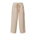 thumbnail image 6 of GZMOALH Women's Striped Print Elastic Waist Drawstring Wide Leg Pants with Pockets Casual Loose Fit Long Pants, 6 of 9