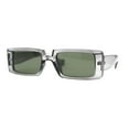 thumbnail image 2 of Mod Dad Shade Square Rectangle Plastic Retro Sunglasses Slate Green, 2 of 4