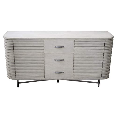 Hasina Large Cabinet Antique Grey Mahogany Antique Nickel