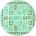 thumbnail image 1 of Ahgly Company Indoor Round Abstract Light Blue Modern Area Rugs, 8' Round, 1 of 4