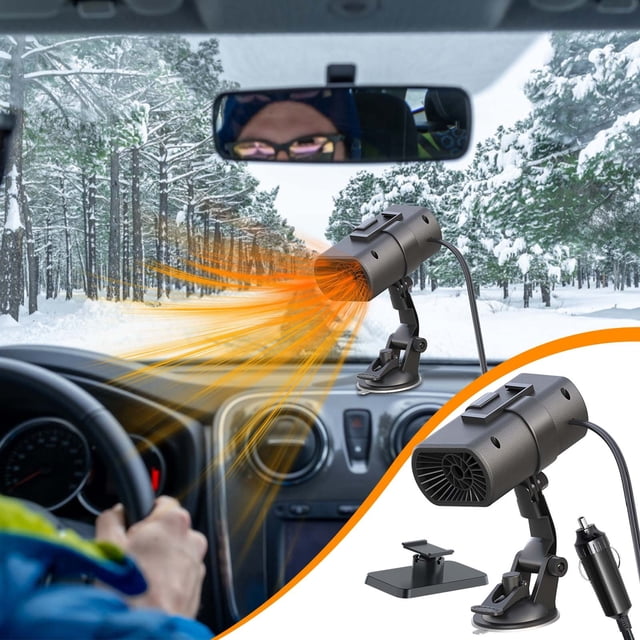 Ganfancp Calentador de Coche Tipo Ventosa Purificación Desempañador Calentador de Coche Multifuncional Mini Calentador de Coche Ofertas Del Día Liquidación 1*Calentador, 1*Vaso de Succión, 1*Base Adh