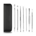 thumbnail image 1 of Blackhead Remover Extractor Tool Kit, 7 in 1 Tools Kit Pimple Popper Tool Kit Blemish Remover Kit Professional Comedone Extractor for Nose Face Forehead (Black Leather Bag), 1 of 7