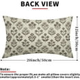 thumbnail image 3 of Dark Brown Floral Pillow Covers 12x20 Inch Set of 2, Block Print Lumbar Flower Cream Decorative Throw Pillowcases Outdoor Farmhouse Rectangle Cushion Covers Spring Summer Sofa Couch Bed Decor, 3 of 6