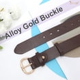 thumbnail image 3 of Women Leather Belt for Jeans Pants Gold Buckle Lady Casual Dress Waist Belt, 3 of 6