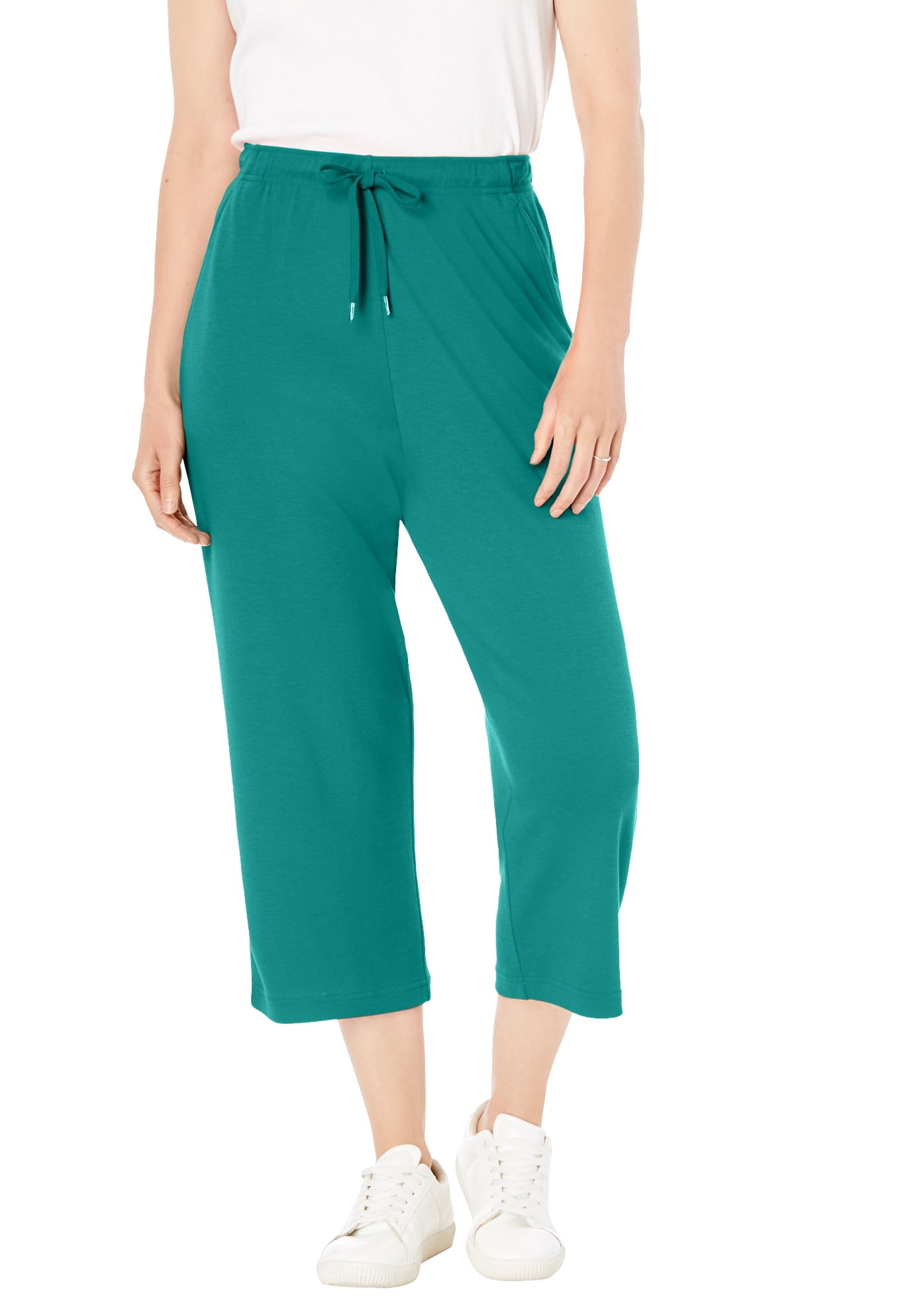 Woman Within Plus Size Petite Sport Knit Capri Pant - Walmart.com