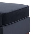 thumbnail image 3 of Omi 34 Inch Square Cocktail Ottoman Foam Brown Tapered Legs Black Velvet, 3 of 5