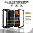 thumbnail image 2 of Dteck Back Case For Apple iPhone 13 Mini, Ring Stand Shockproof Hybrid Hard PC Soft Silicone Bumper Heavy Duty Shockproof Three Layer Drop Protective Girls Boy Cute Phone Case(Black), 2 of 6