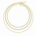 thumbnail image 2 of LuLiaMenton Goldtone Triple Layered Stacked Chain Necklace, Minimalist Jewelry, 2 of 6