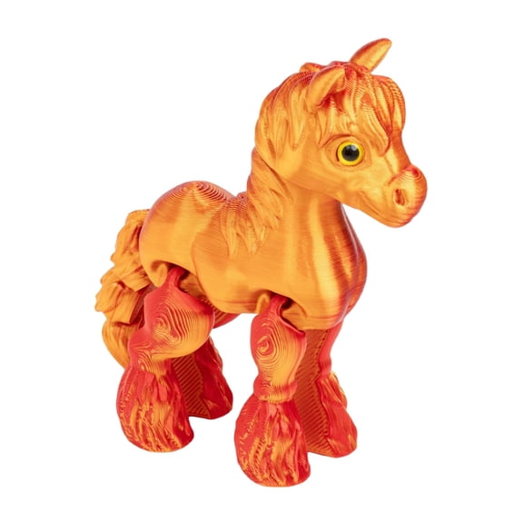 4.84 inch 3D Printed Horse Models Movable Legs Flexible Joint Animal Figurines Stress Relief Fidget restlessness Surprise Fantasy Gifts (A,Orange)