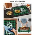 thumbnail image 5 of Large Induction Cooktop Protector Mat Lucky St. Patrick's Day Stove Top Covers for Electric Stove, Green Four-leaf Grass Plaid Decorative Stove Burner Cover Mats, Glass Top Stove Cover, 5 of 7