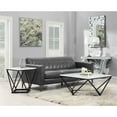 thumbnail image 2 of Picket House Furnishings Conner Square Marble Top Coffee Table in White/Black, 2 of 7