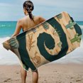 thumbnail image 2 of 1pc Beach Towel Watercolor Monstera Leaves Lightweghit Sand Free Pool Towels Green Tropical Plants Microfiber Soft Absorbant Travel Towels for Swim Camping Gym Bath 29x59in, E, 2 of 6