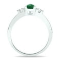 thumbnail image 2 of SZUL Women's Emerald and Diamond Sparkle Ring in 10K White Gold, 2 of 5