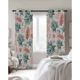 thumbnail image 3 of Sage Green Red Coral Blackout Curtains 54 Inches Long for Bedroom, Coastal Nautical Summer Beach Thermal Insulated Room Darkening Black Out Window Curtain Panels Grommet Drapes for Living Room, 3 of 8