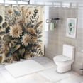 thumbnail image 7 of Orinice Ambesonne vintage shower curtain, peony flower on neutral back bohemian fabric bathroom décor set 69x72, 7 of 7