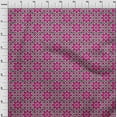thumbnail image 3 of oneOone Viscose Jersey Fuschia Pink Fabric Geometric & Floral Block Sewing Material Print Fabric By The Yard 60 Inch Wide, 3 of 5