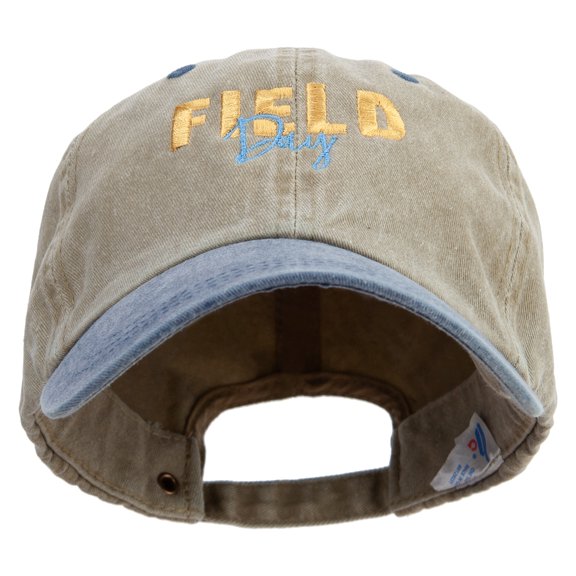 Field Day Logo Embroidered Pigment Dyed Wash Cap - Khaki Navy OSFM