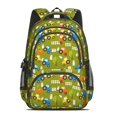 thumbnail image 2 of Tractor and Fences Green Pattern Cute School Backpack Bag with Padded Back and Adjustable Shoulder Straps 16.9 X 12.6 X 5.9 Inches, 2 of 5