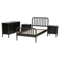thumbnail image 2 of Baxton Studio Lucera Mid-Century Black Full Size 4-Piece Bobbin Bedroom Set, 2 of 13