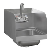 12 X 16 Wall Mounted Hand Sink with Gooseneck Faucet and Side Splash
