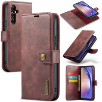 for Samsung Galaxy A16 5G Case, PU Leather Detachable Vintage Wallet Flip Magnetic Clousure Drop Protective Slim Phone Case Cover for Samsung Galaxy A16 5G with Card Holder - Red