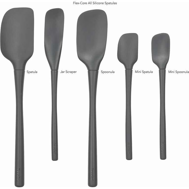 Tovolo Flex-Core All Silicone Spatula Set of 5 - Charcoal Gray